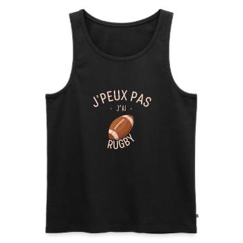 J'Peux Pas J'Ai Rugby - Débardeur bio Premium Homme - noir - Devant - Michal (187cm)