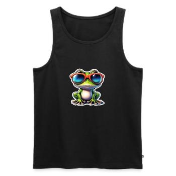 Frosch / Tier / Quack / Kröte / Teich / hüpfen - Männer Premium Bio Tank Top - Schwarz - Vorne - AI Model Male 178 light (178cm)