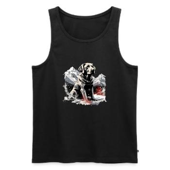 Magical Labrador Christmas dog in the snow - Men's Premium Organic Tank Top - black - Front - AI Model Male 178 light (178cm)