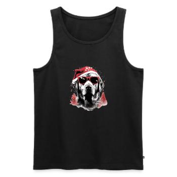 Magical Labrador Christmas dog in the snow - Men's Premium Organic Tank Top - black - Front - AI Model Male 178 light (178cm)