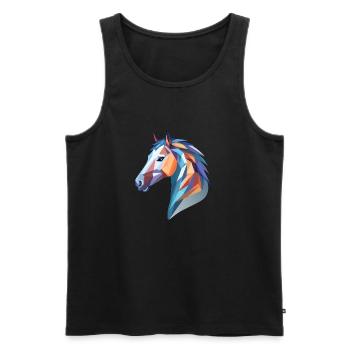 Pferdekopf - Männer Premium Bio Tank Top - Schwarz - Vorne - Michal (187cm)