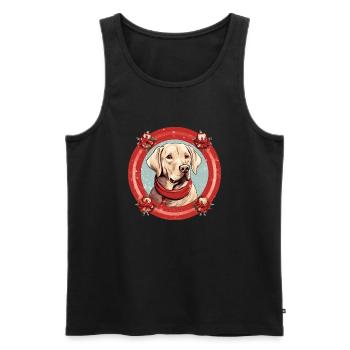 Labrador Retriever Hund Weihnachten, Liebe Hunde - Männer Premium Bio Tank Top - Schwarz - Vorne - Michal (187cm)