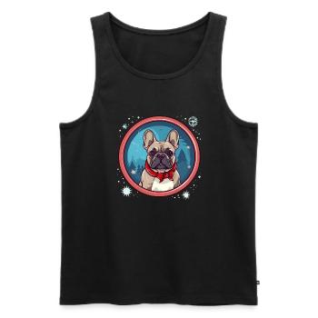 Französische Bulldogge Hund Weihnachten, Liebeshunde - Männer Premium Bio Tank Top - Schwarz - Vorne - Michal (187cm)