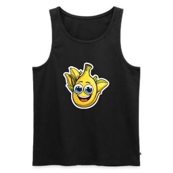 Fruits / Banane / Exotique / Tropical / Sucré / Fruit - Débardeur bio Premium Homme - noir - Devant - Michal (187cm)