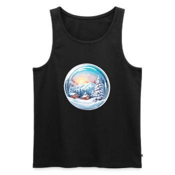 Snow Globe / Winter Magic / Snow / Souvenir - Men's Premium Organic Tank Top - black - Front - AI Model Male 178 light (178cm)