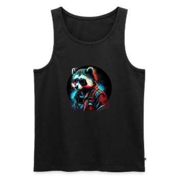 Cyber raccoon - Men's Premium Organic Tank Top - black - Front - AI Model Male 178 light (178cm)