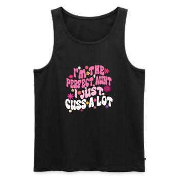 I'm the Perfect Aunt I Just Cuss a Lot Groovy aunt - Men's Premium Organic Tank Top - black - Front - Michal (187cm)