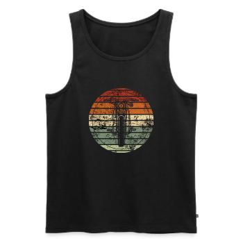 Retro Motorcycle - Vintage Gift Idea - Men's Premium Organic Tank Top - black - Front - AI Model Male 178 light (178cm)