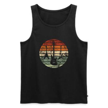 Retro Guitar - Vintage Gift Idea - Men's Premium Organic Tank Top - black - Front - Michal (187cm)