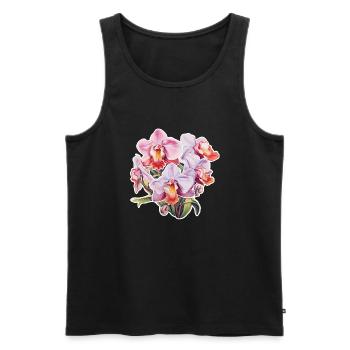 Orchidee - Männer Premium Bio Tank Top - Schwarz - Vorne - AI Model Male 178 light (178cm)