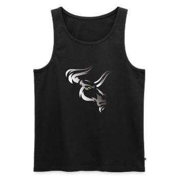 Tête de taureau tête Logo Steak Beast Gym corne - Débardeur bio Premium Homme - noir - Devant - Michal (187cm)