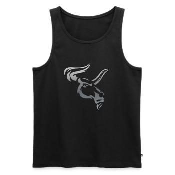 Tête de taureau tête Logo Steak Beast Gym corne - Débardeur bio Premium Homme - noir - Devant - Michal (187cm)