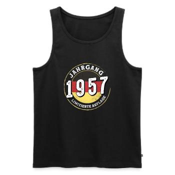 Limitierte Auflage Jahrgangs 1957 67 ans - Débardeur bio Premium Homme - noir - Devant - Michal (187cm)