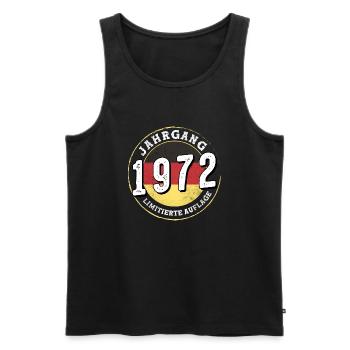 Jahrgangs 1972 Vintage 1972 Limitierte Auflage 52 - Men's Premium Organic Tank Top - black - Front - AI Model Male 178 light (178cm)