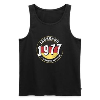 Limitierte Auflage Jahrgangs 1977 47 ans - Débardeur bio Premium Homme - noir - Devant - Michal (187cm)