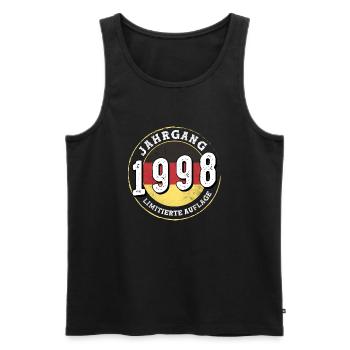 Limitierte Auflage Jahrgangs 1998 Millésime 1998 26 - Débardeur bio Premium Homme - noir - Devant - Michal (187cm)