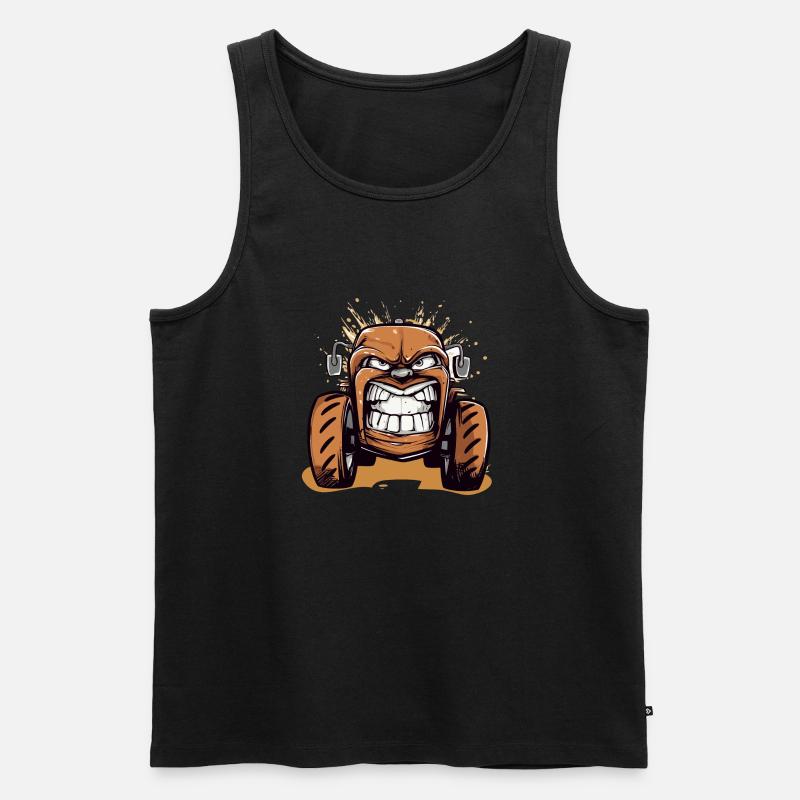 Wütender Traktor Nr. 3 - Männer Premium Bio Tank Top - Schwarz