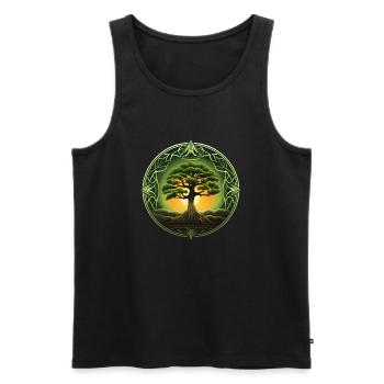 Arbre de vie Arbre de vie spirituel, Yggdrasil - Débardeur bio Premium Homme - noir - Devant - Michal (187cm)
