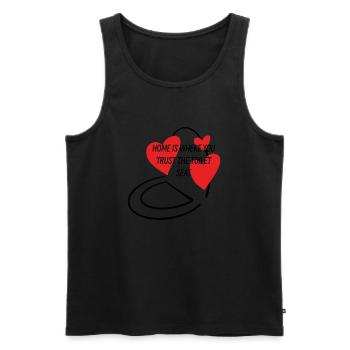 Toilet - Men's Premium Organic Tank Top - black - Front - Michal (187cm)