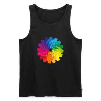 Diversity - Vielfalt ist alles! - Männer Premium Bio Tank Top - Schwarz - Vorne - Michal (187cm)
