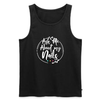 Ask me about my nails - Männer Premium Bio Tank Top - Schwarz - Vorne - AI Model Male 178 light (178cm)