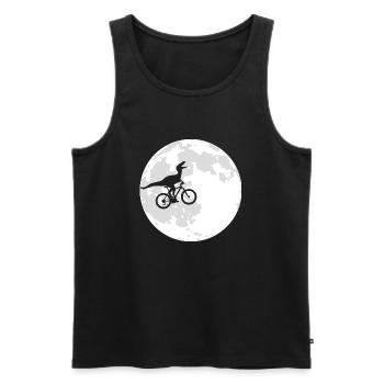 Lune Vélociraptor Dinosaure Velo - Débardeur bio Premium Homme - noir - Devant - Michal (187cm)