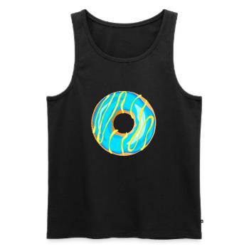 donut dessin dessert donuts gateau patisserie 1b - Débardeur bio Premium Homme - noir - Devant - Michal (187cm)