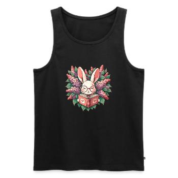 Lesender Hase - Männer Premium Bio Tank Top - Schwarz - Vorne - Michal (187cm)