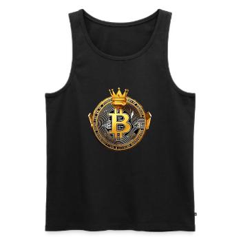 King Bitcoin - Cool Bitcoin Logo - Débardeur bio Premium Homme - noir - Devant - AI Model Male 178 light (178cm)