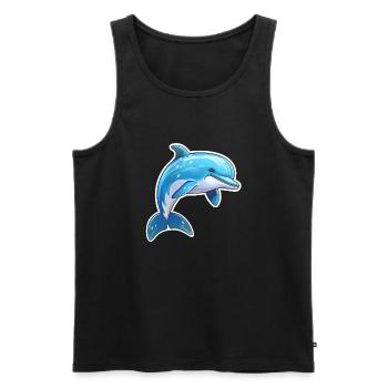 Delfin springend - Männer Premium Bio Tank Top - Schwarz - Vorne - AI Model Male 178 light (178cm)