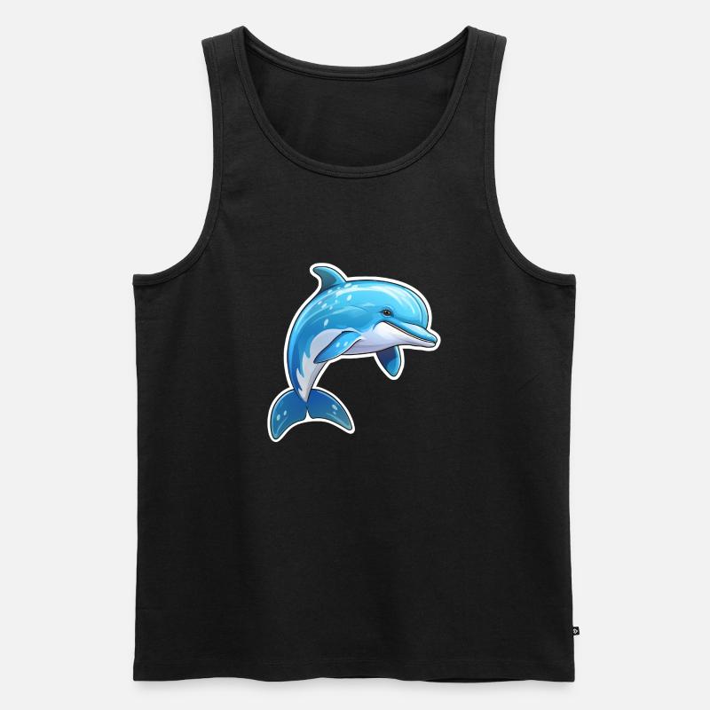 Delfin springend - Männer Premium Bio Tank Top - Schwarz