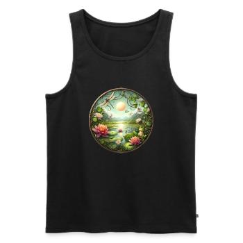 Lake of Dreams - Men's Premium Organic Tank Top - black - Front - AI Model Male 178 light (178cm)