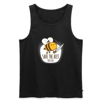 Save The Bees Or Else Knife Fun Cute Bee Beekeeper - Men's Premium Organic Tank Top - black - Front - AI Model Male 178 light (178cm)
