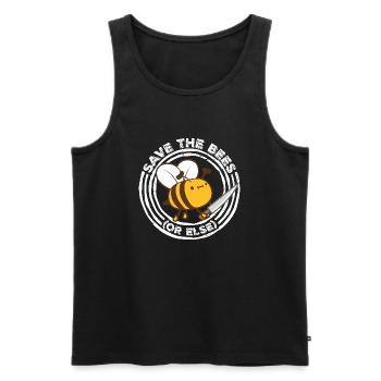 Save The Bees Or Else Knife Fun Cute Bee Beekeeper - Men's Premium Organic Tank Top - black - Front - AI Model Male 178 light (178cm)