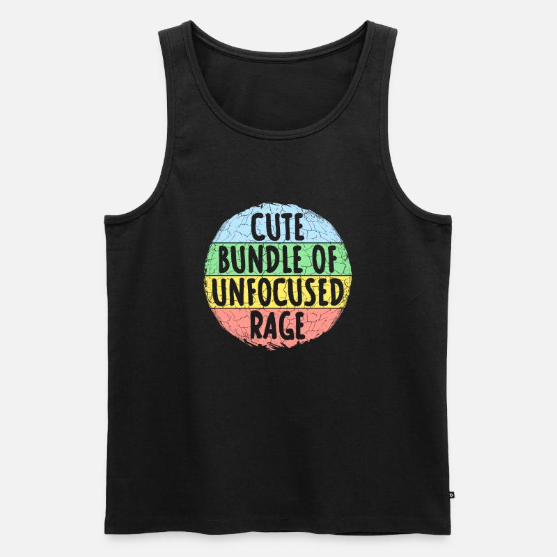 Drôle Mignon Bundle De Rage Non Focalisée Arc-en-Ciel Goth - Débardeur bio Premium Homme - noir