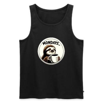 On Mondays - Men's Premium Organic Tank Top - black - Front - AI Model Male 178 light (178cm)