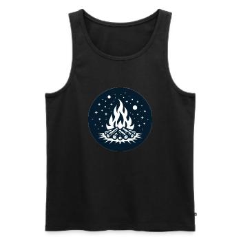 Lagerfeuer - Männer Premium Bio Tank Top - Schwarz - Vorne - Michal (187cm)