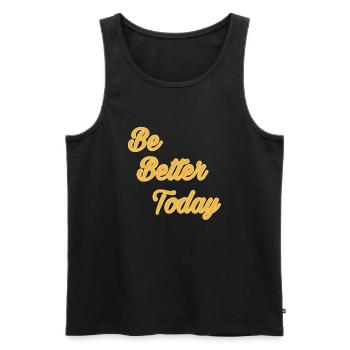 BBTD Text - Men's Premium Organic Tank Top - black - Front - Michal (187cm)