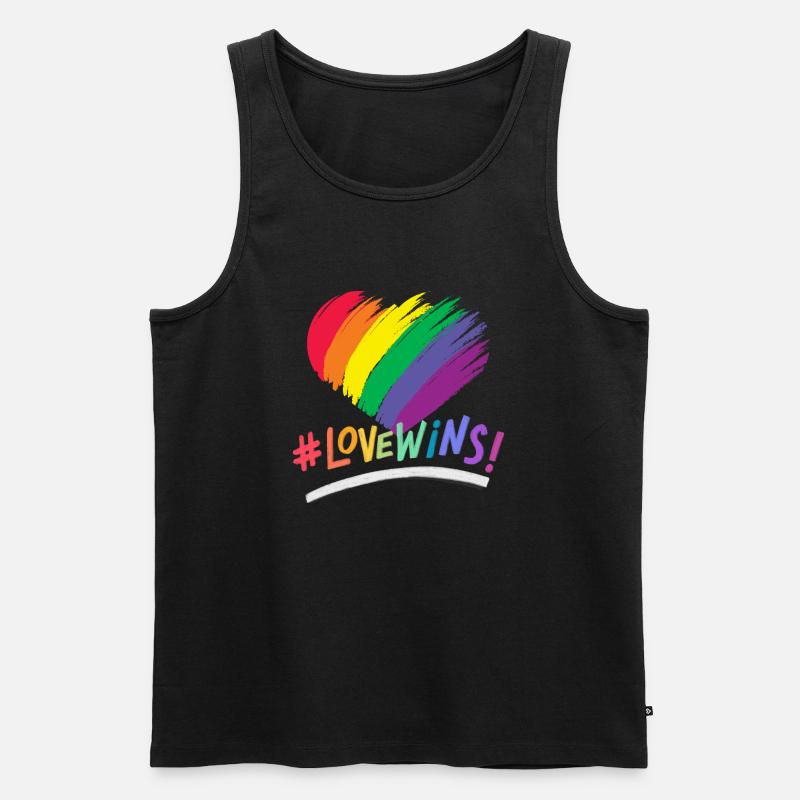Liebe siegt - Männer Premium Bio Tank Top - Schwarz
