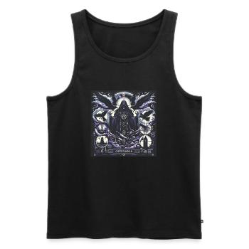 Tschernobog: Slawischer Gott der Finsternis - Männer Premium Bio Tank Top - Schwarz - Vorne - AI Model Male 178 light (178cm)