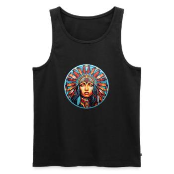 Native American Squaw - Männer Premium Bio Tank Top - Schwarz - Vorne - Michal (187cm)