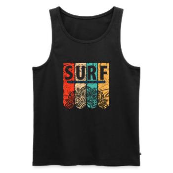 Surf : hors de l’eau je ne suis rien - Débardeur bio Premium Homme - noir - Devant - AI Model Male 178 light (178cm)