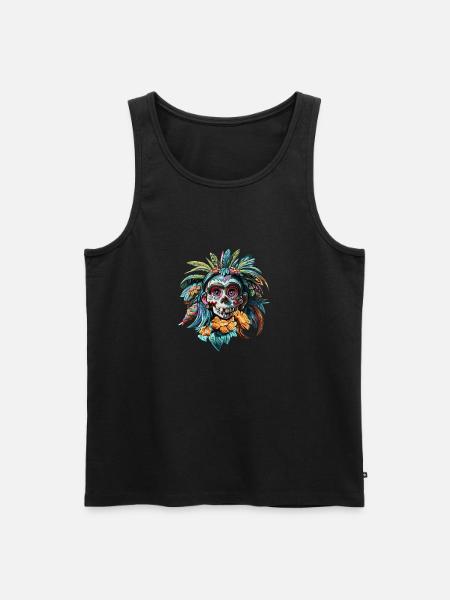 Native Skull - Men's Premium Organic Tank Top - black