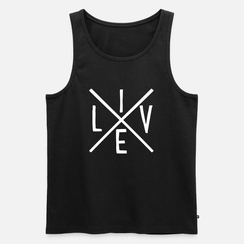 Leben - Männer Premium Bio Tank Top - Schwarz