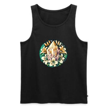 Kristall-Lilie - Männer Premium Bio Tank Top - Schwarz - Vorne - AI Model Male 178 light (178cm)