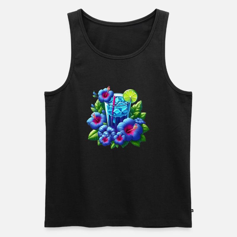 Blauer Hibiskustee - Männer Premium Bio Tank Top - Schwarz