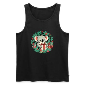 Christmas koala Bear - Men's Premium Organic Tank Top - black - Front - AI Model Male 178 light (178cm)