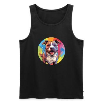 Staffordshire Bull Terrier Staffy Dog - Männer Premium Bio Tank Top - Schwarz - Vorne - AI Model Male 178 light (178cm)
