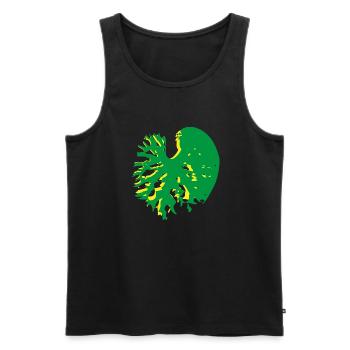 Herzblatt Struktur Gruen Gelb Catalpa - Männer Premium Bio Tank Top - Schwarz - Vorne - AI Model Male 178 light (178cm)