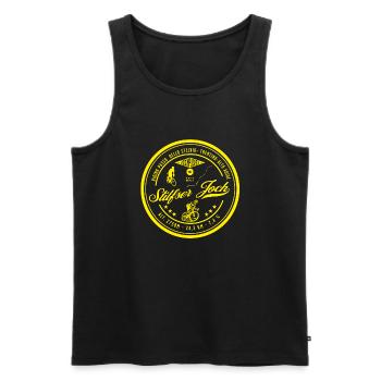 Col du Stelvio, jaune, vélo de route, vélo - Débardeur bio Premium Homme - noir - Devant - AI Model Male 178 light (178cm)